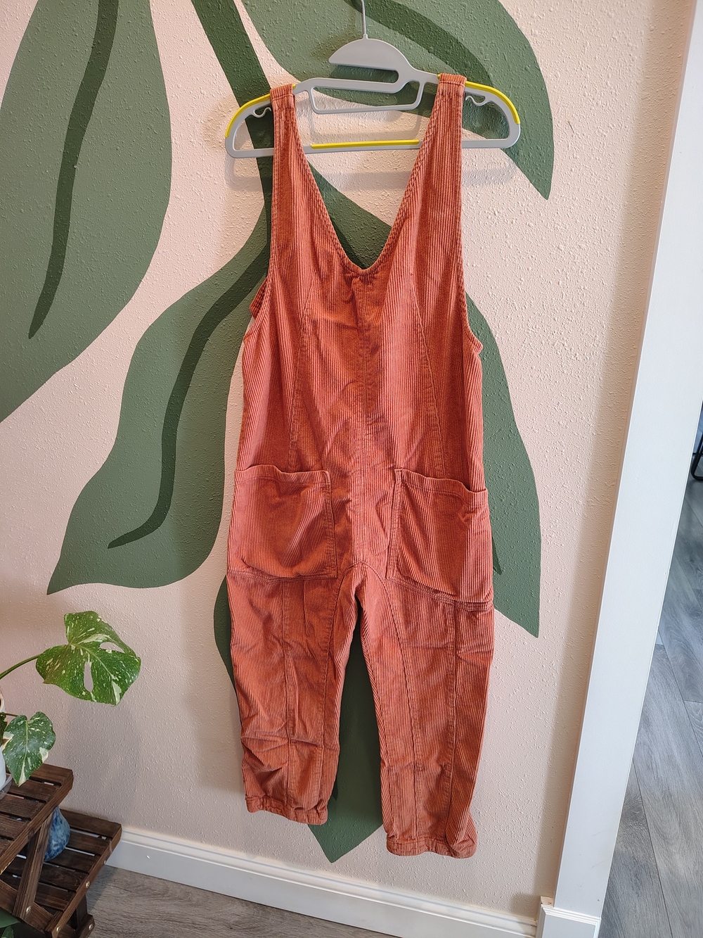 We The Free Rust Corduroy Utility Jumpsuit